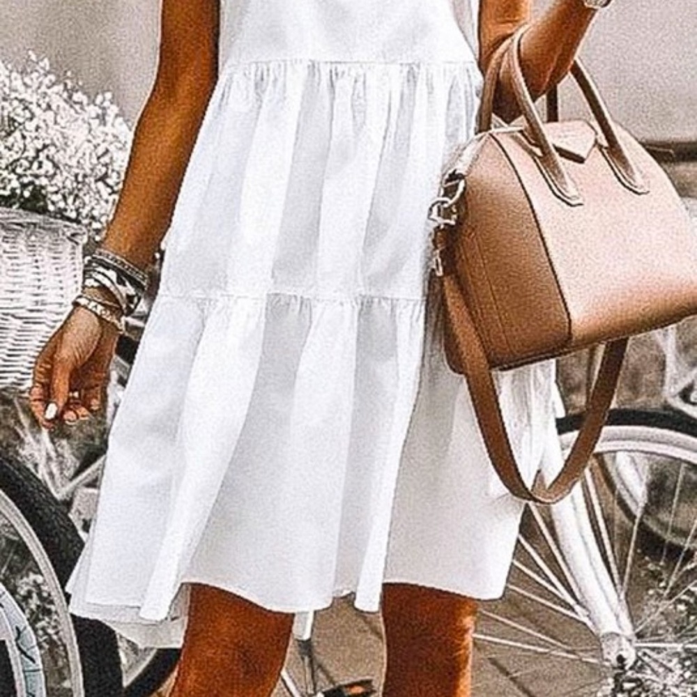 White Ruffled Detailed Dress - Picture 4 of 5